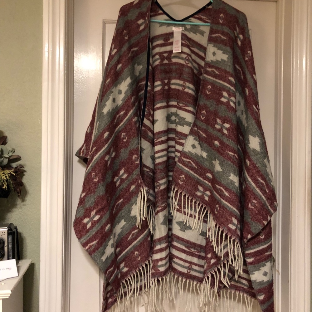 Warm Tribal Print Shawl